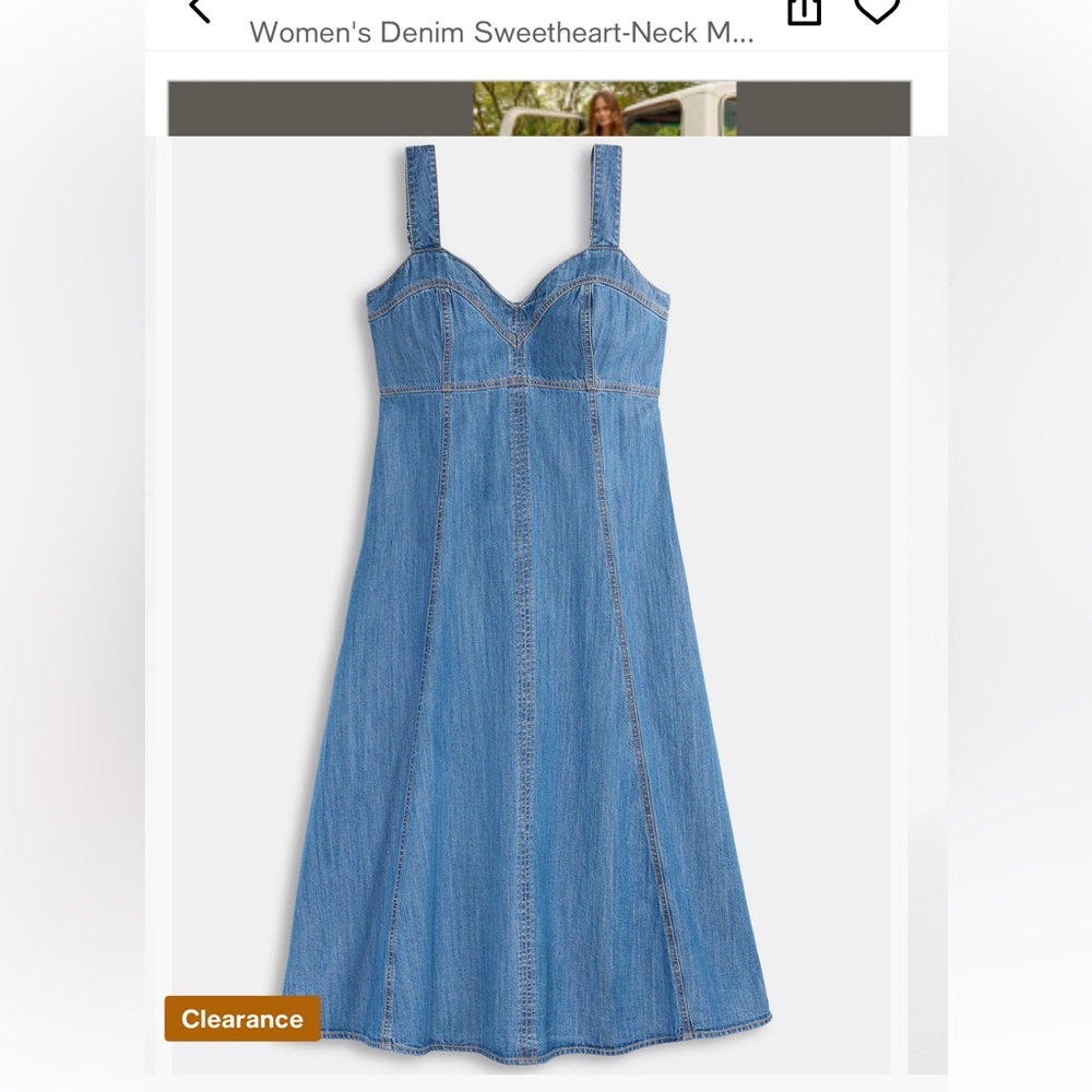 Sweetheart Neckline Denim Dress